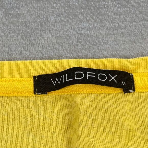 Wildfox T-shirt Medium Yellow Lifting My Glass Is My Strength Training - Picture 8 of 11